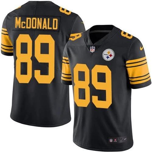 Men Pittsburgh Steelers 89 Vance McDonald Nike Black Color Rush Limited NFL Jersey